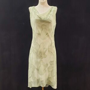 VTG B Moss Women Y2K Fairy Cowl Neck Dress Size 8 Floral Whimsical Etheral Flowy